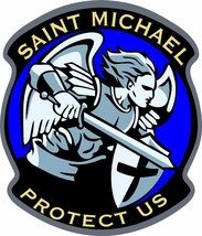 Police Decal SAINT ST MICHAEL PROTECT TACTICAL VINYL DECAL STICKER USA M... - £3.94 GBP+