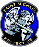 Police Decal SAINT ST MICHAEL PROTECT TACTICAL VINYL DECAL STICKER USA M... - £3.88 GBP+