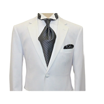 Men Renoir Tuxedo Two Button Notch Formal with Satin Lapel trims 201-6 White image 3