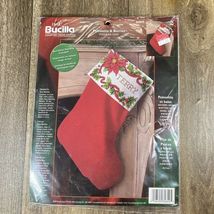 Bucilla 84849 Poinsettia Berries Christmas Stocking Cuff Crosstitch Kit ... - €13,88 EUR