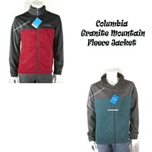 Columbia New Men's Granite Mountain Fleece Full Zip Jacket Gray Blue / Red Nwt - £29.73 GBP