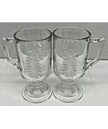 VTG Indiana Glass Holiday Christmas Tree Embossed 5.5" Clear Irish Coffe... - $8.90