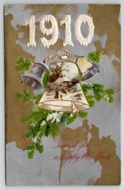 New Year Greetings 1910 Scene In Bell Postcard Q25 - $3.95