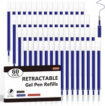 Shuttle Art Retractable Gel Pen Refills, 60 Pack Blue Rollerball Gel Ink... - £13.12 GBP