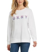 MSRP $69 Dkny Ombre-Glitter-Logo Sweatshirt Size XL - £10.72 GBP