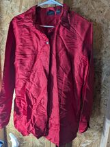ny &amp; co large red silk button up shirt - $23.07