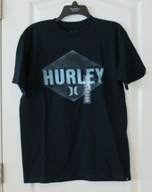 Men&#39;s Hurley Short Sleeve T-shirt  100% cotton Navy with Aqua Sz. M NWT ... - $14.85