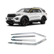 Rain Guards for Ford Explorer 2020-2022 (4PCs) Chrome Finish Tape-On Style - £113.39 GBP