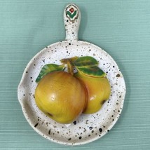 Kitschy 50s Peaches in Skillet Fruit Wall Decor Granny Chic Chalkware  8”L - £25.72 GBP