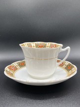 Rosyln &amp; Co. Tea cup+saucer  bone china gold red &quot;Imari&quot; style VTG &#39;40&#39;s England - £13.39 GBP