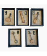 Japanese Instruments on Burlap Vintage x5 Aaron Brothers 5.5 x 7.75 iin ... - $197.99