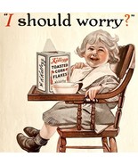Kelloggs Toasted Corn Flakes 1910 Advertisement I Should Worry Lithograp... - $1,128.46 MXN
