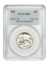 1953 25C PCGS MS65 - £56.67 GBP