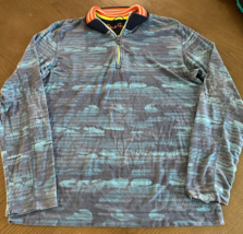 Robert Graham Streets 1/4 Zip Pullover Jacket Navy Camo Geometric Size S... - $609.01 MXN
