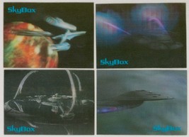 Star Trek Blockbuster / Skybox 4 Card 3D Lenticular Set ~ TOS TNG DS9 Voyager - £15.50 GBP