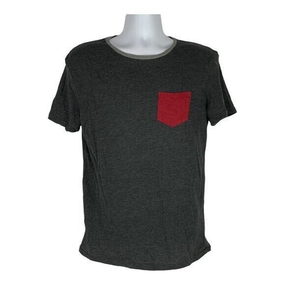 American Eagle Outfitters Slouchy T-Shirt Red Pocket Size S Heather Gray... - $14.00