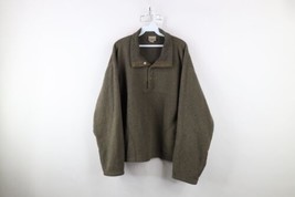 Vtg 90s LL Bean Mens Large Distressed Snap Button Fleece Pullover Sweater USA - $64.30