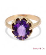 14K (585) Yellow Gold Vintage Amethyst Ring - £546.48 GBP