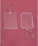 2 x Blank Keyring Acrylic Plastic Passport Photo Key Rings Craft Picture UK !! - $2.48