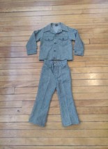Rare 1960s 1970s MANN Denim Jacket &amp; Pants Green Matching Set Children&#39;s... - $711.77 MXN