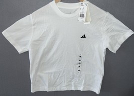 Adidas Men’s T-shirt Large White Cotton Crew neck JH3693 NWT - £14.02 GBP