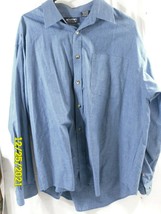 Men&#39;s Puritan Shirt Long Sleeve Blue Large - $7.32
