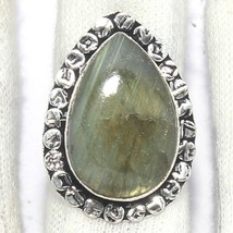 Natural Labradorite Gemstone Handmade 925 Silver Plated Ring Jewelry US Size 7 - £5.29 GBP