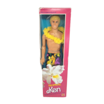 Vintage 1985 Tropical Ken Barbie Doll # 1020 In Original Box Cracked Plastic - £37.12 GBP
