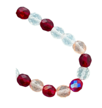 22 Preciosa Czech Fire Polished Glass 8mm Round Sweetheart Red Pink Mix Beads - £3.15 GBP