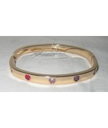 PARK LANE hinged JEWEL Bracelet in gold 8&quot; around multi-color crystal ac... - £61.01 GBP