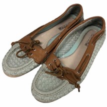 Sperry Topsider Audrey Woven Mint Boat Deck Shoes Womens 8 Leather - £35.75 GBP