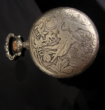 Antique sterling Pocket watch  Signed French artist Frainier  Victorian cherubs  - £515.10 GBP