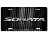 Hyundai Sonata Text Art Gray on Mesh FLAT Aluminum Novelty Car License T... - $17.99