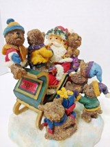 Vintage Santa &amp; The Bears Packing A Sleigh Resin 5 1/4&quot; Tall x 5 1/2&quot; - £12.25 GBP