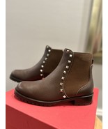 Valentino Rockstud Boots Beatle Chelsea Bootie Brown Leather 39 NIB - $1,078.00