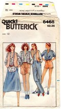 Butterick 6468 Misses Shirt Vest Skirt Shorts Pants Separates 12 Vtg UNCUT FF - £9.08 GBP