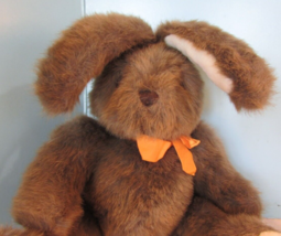 Vintage brown  FLOPPED EAR BUNNY RABBIT  Stuffed Plush ANIMAL 10&quot; SITTING - £14.35 GBP