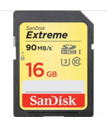 16GB Extreme SD SDHC 90MB/S Class 10 UHS/I U3 Flash Memory Card - $17.90 CAD