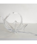 Large French Crystal Splash Glass Centrepiece Bowl, Clear, Handmade, Vin... - £81.85 GBP