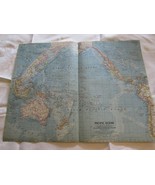 North Pacific Ocean Map National Geographic 1962 34602 New Zealand Guinea - £11.21 GBP