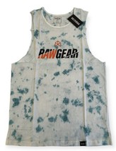 NWT Raw Gear Men&#39;s white Blue Muscle Tank Size M By Bradley Martyn RG#331 - £21.17 GBP