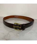 Coach Mens Size 42&quot; Brown Leather Embossed Calfskin Belt Brass Buckle 5903 - £22.98 GBP