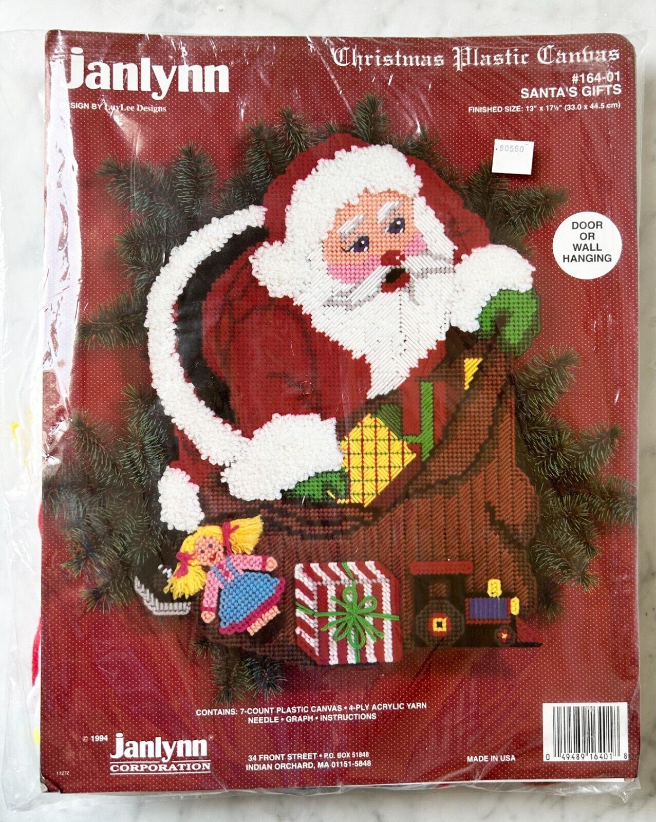 Primary image for Janlynn Santa's Gifts Christmas Plastic Canvas Kit Door/Wall Hanging 13 x 17.5