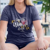Time to Wine Down Maryland. Women’s XXL Blue Short Sleeve Shirt Top Tee ... - $13.86