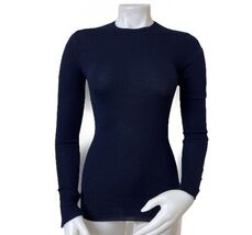 Lewit Wool Sweater Womens XS Blue Merino Pullover Cut Out Back &amp; Button ... - €33,18 EUR