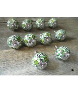 10 Painted Ceramic Drawer Leaf Knobs Pulls Handle Cabinet Dresser Hardwa... - $33.62 CAD