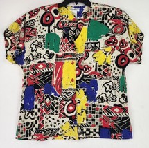 Antibes Shirt Womens Medium Multicolor Abstract Print Casual  90s Street... - £42.82 GBP