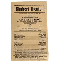 Vtg 1930&#39;s Shubert Theater Cincinnati Ohio Program Notice Playbill Advertising - £9.81 GBP