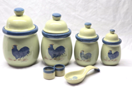 Jacaman 11-Piece Ceramic Rooster Kitchen Canisters + Spoon Rest &amp; Napkin... - $60.48