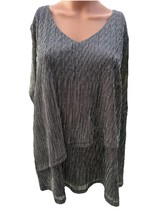 New Direction Silver Shimmer Long Sleeve Blouse In Woman’s Large - $9.90